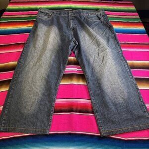 Y2K FUBU Collection Jeans Mens Measure 46x31 Baggy Hip Hop Embroidered Faded VTG